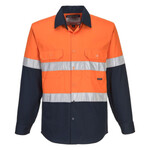 Mens Industrial Hi-Vis Lightweight Contrast Long Sleeve Shirt