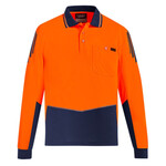 Mens Hi Vis Flux Long Sleeve Polo