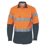 Mens HiVis D/N 2 Tone Drill Shirt with Generic R/Tape