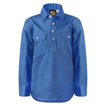 Kids Half Placket Cotton Drill Shirt