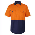 Mens Hi Vis Close Front Short Sleeves 150G Work Shirt