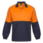 Unisex Food Industry Hi Vis Two Tone Jac Shirt With Contrast Collar - Long Sleeve