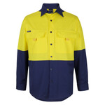 Mens Hi Vis Ripstop Long Sleeve Fishing Shirt