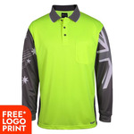 Mens Hi Vis Long Sleeve Southern Cross Polo